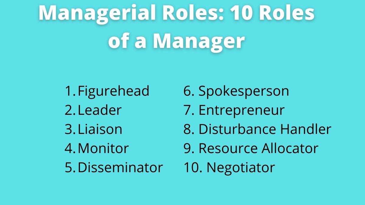 Managerial Roles Roles Of A Manager By Henry Mintzberg