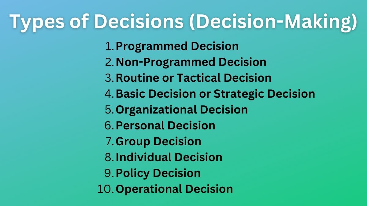 4 types of decision makers